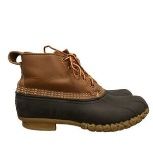 L.L. Bean Brown Leather 6" Leather Duck Boots 9